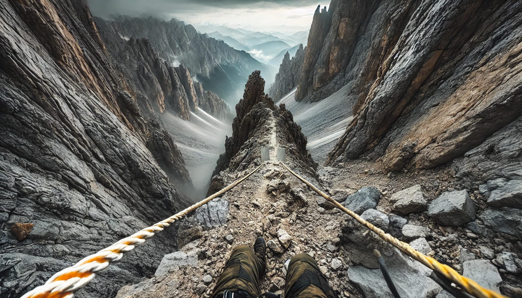 As treacherous as a dangerous narrow, rocky trail with a steep mountain hike