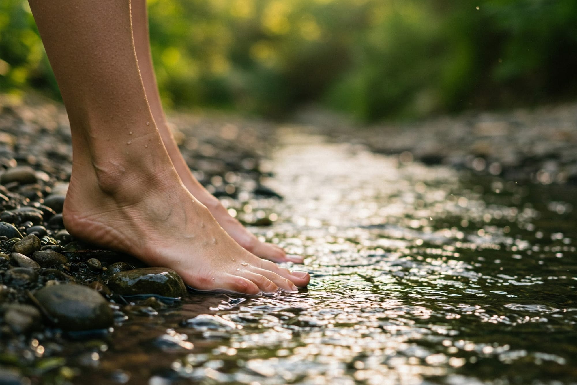 Feet in a small stream