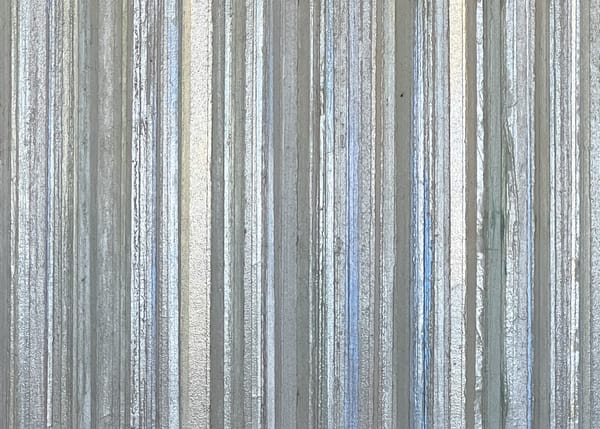 Detail of iridescent pigments and acrylic medium on a cradled board 